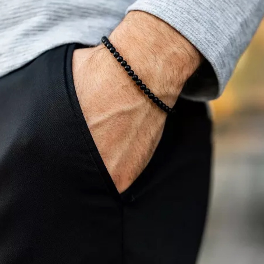 Vincero Collective Black Beaded Bracelet
